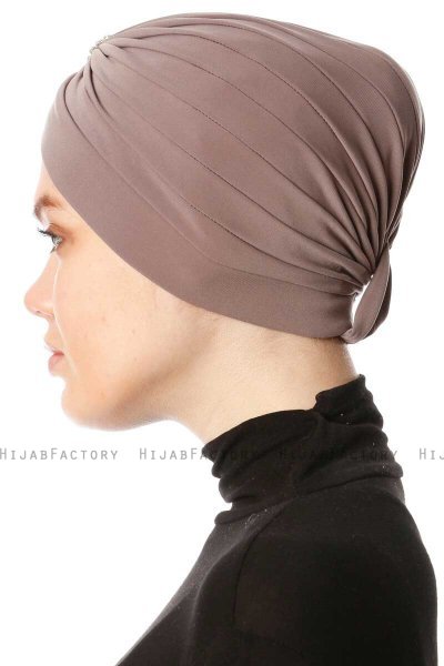 Arwa - Turban Crepe Chiffon Taupe - Sehr-i Sal