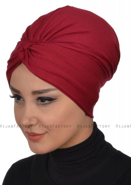Astrid - Turban En Coton Bordeaux - Ayse Turban