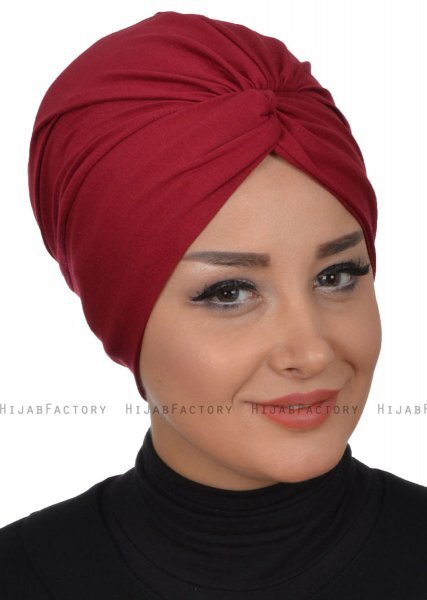 Astrid - Turban En Coton Bordeaux - Ayse Turban