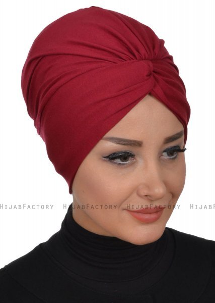 Astrid - Turban En Coton Bordeaux - Ayse Turban
