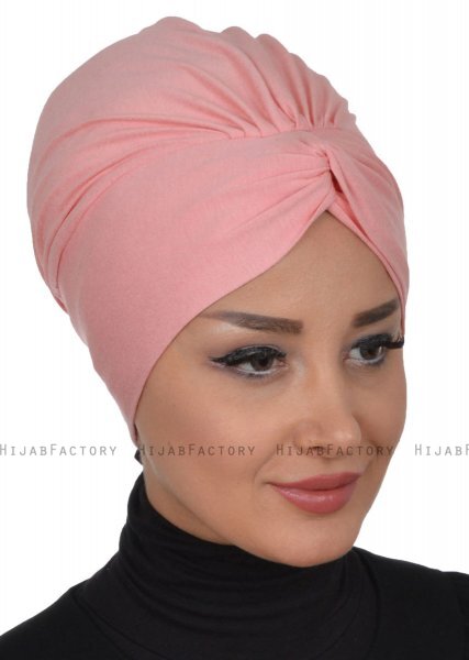 Astrid - Turban En Coton Vieux Rose - Ayse Turban