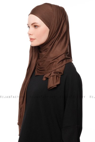 Asya - Hijab Pratique Viscose Marron