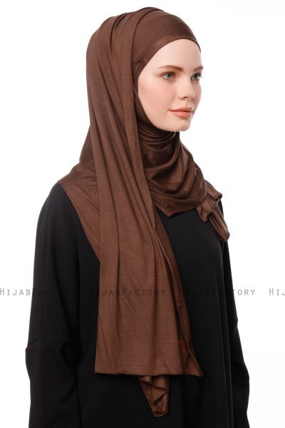 Asya - Hijab Pratique Viscose Marron
