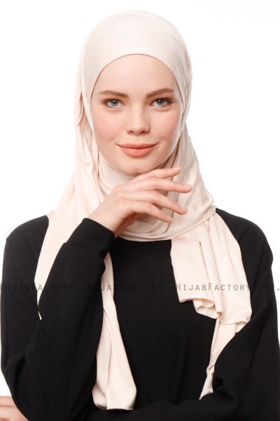 Asya - Hijab Pratique Viscose Beige Clair