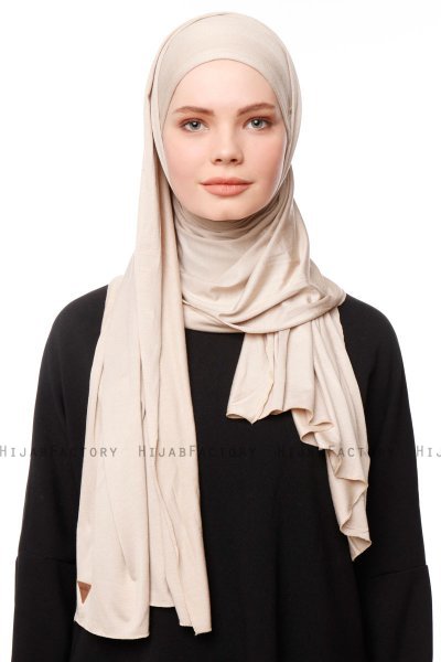 Asya - Hijab Pratique Viscose Taupe Clair