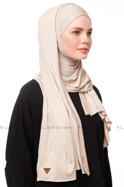 Asya - Hijab Pratique Viscose Taupe Clair