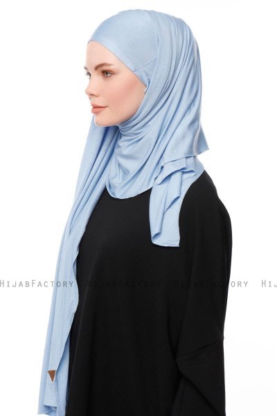 Asya - Hijab Pratique Viscose Bleu Clair