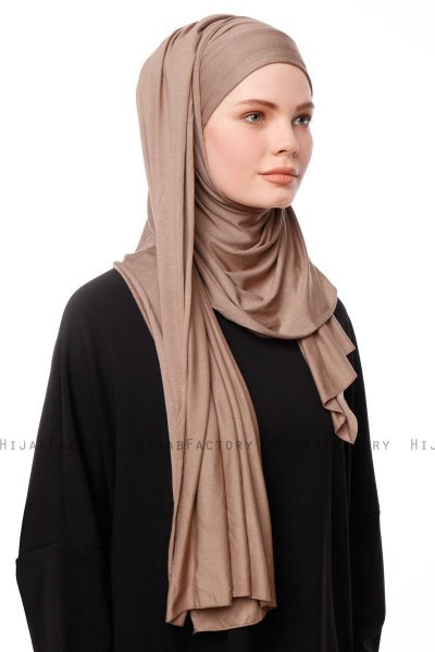 Asya - Hijab Pratique Viscose Taupe Foncé