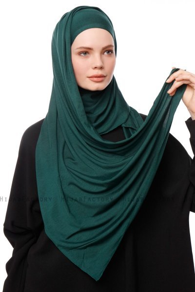 Asya - Hijab Pratique Viscose Vert Foncé