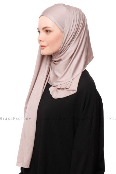 Asya - Hijab Pratique Viscose Gris Pierre