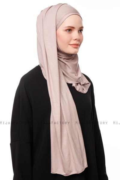 Asya - Hijab Pratique Viscose Gris Pierre