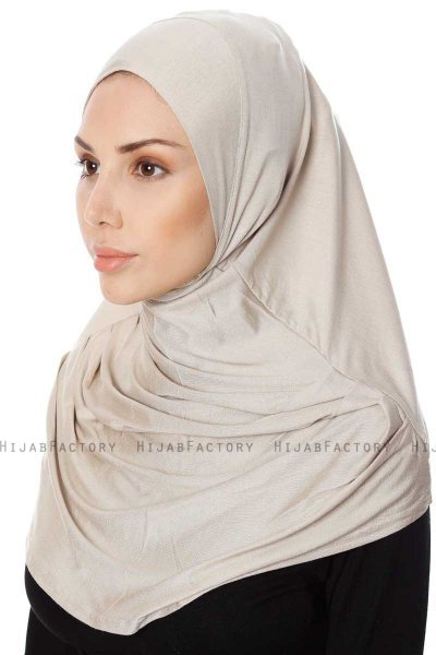 Ava - Hijab Al Amira Taupe Clair One-Piece - Ecardin