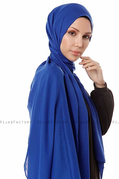 Ayla - Hijab Chiffon Bleu
