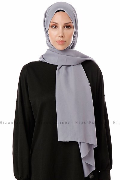 Ayla - Hijab Chiffon Gris