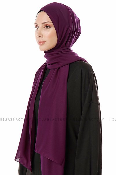 Ayla - Hijab Chiffon Violet Foncé