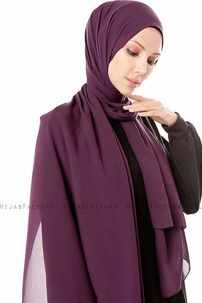 Ayla - Hijab Chiffon Prune