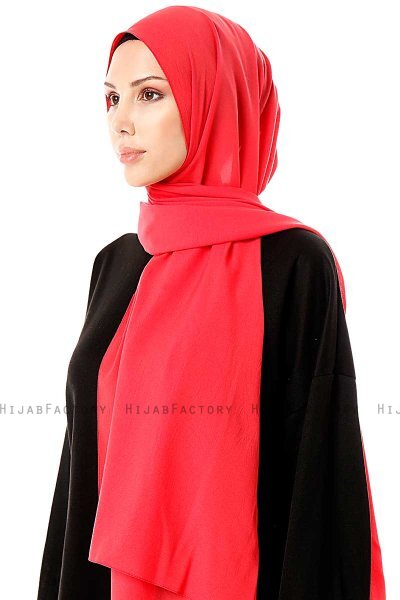 Ayla - Hijab Chiffon Rouge
