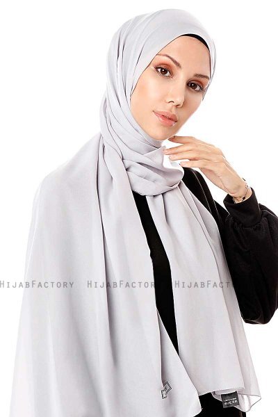 Ayla - Hijab Chiffon Argent