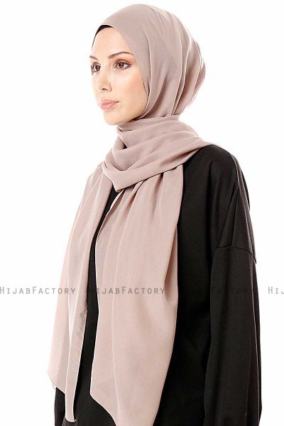 Ayla - Hijab Chiffon Gris Pierre