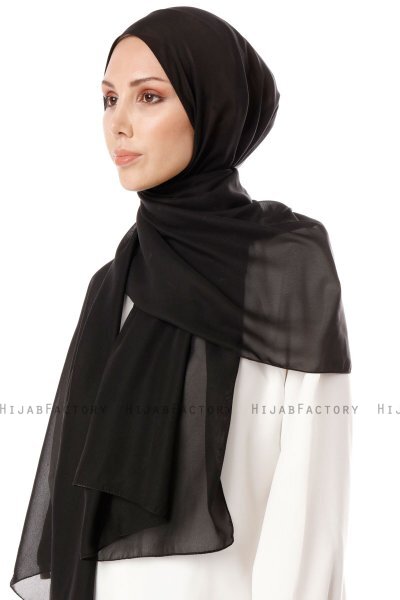 Ayla - Hijab Chiffon Noir