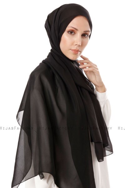 Ayla - Hijab Chiffon Noir