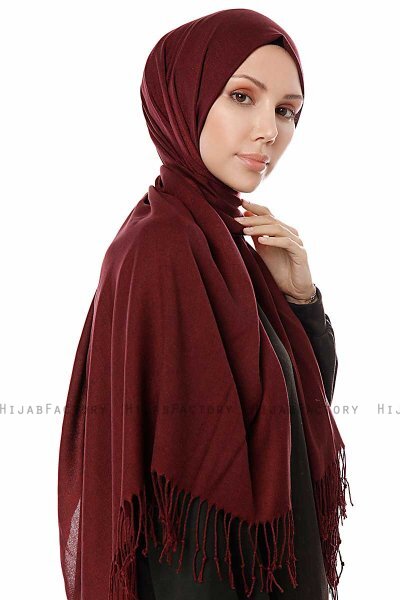Aysel - Hijab Pashmina Bordeaux Foncé - Gülsoy