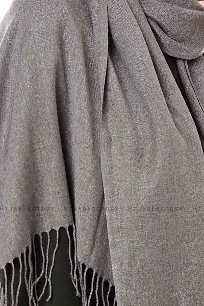 Aysel - Hijab Pashmina Gris Foncé - Gülsoy
