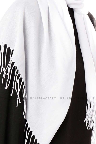 Aysel - Hijab Pashmina Blanc - Gülsoy
