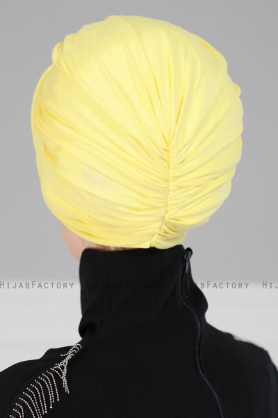 Fiona - Turban En Coton Jaune - Ayse Turban