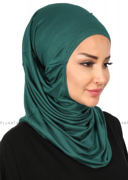 Wilda - Hijab En Coton Vert Foncé