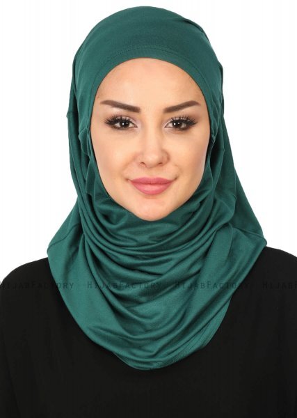 Wilda - Hijab En Coton Vert Foncé