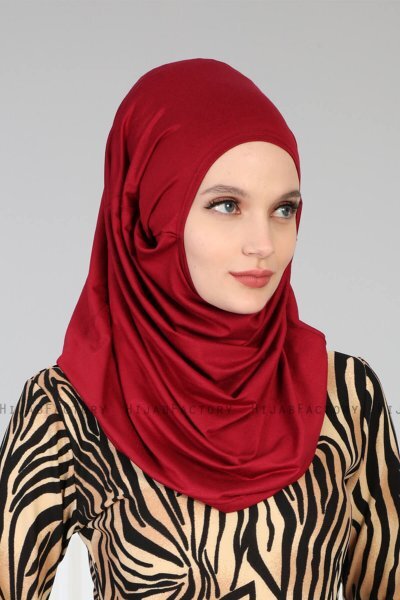 Wilda - Hijab En Coton Bordeaux