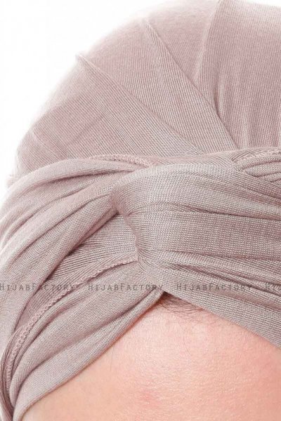 Belinay Mörk Taupe Turban Hijab Ecardin 201809e