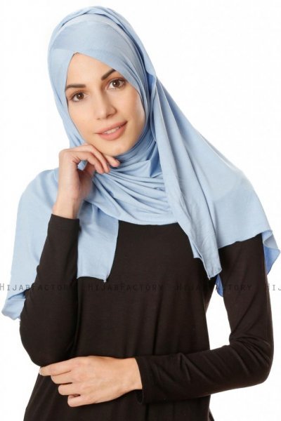 Betul - Hijab 1X Jersey Bleu Clair - Ecardin