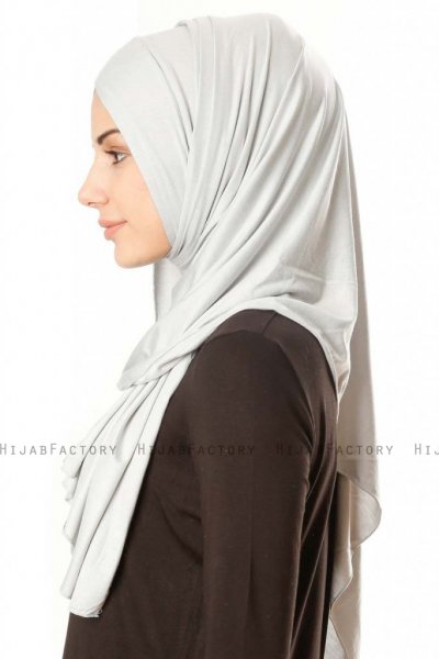 Betul - Hijab 1X Jersey Gris Clair - Ecardin