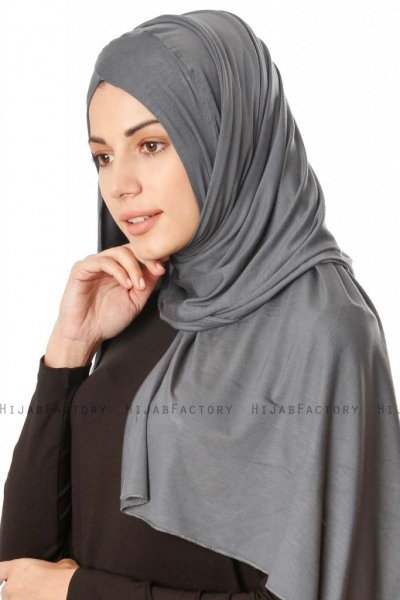 Betul - Hijab 1X Jersey Gris Foncé - Ecardin