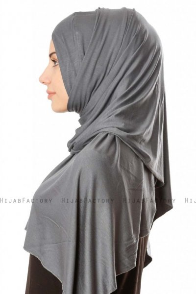 Betul - Hijab 1X Jersey Gris Foncé - Ecardin