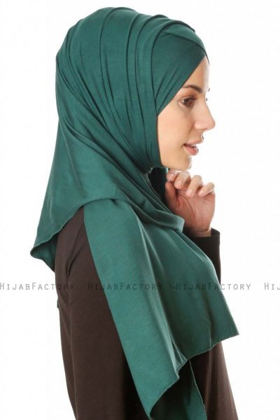 Betul - Hijab 1X Jersey Vert Foncé - Ecardin