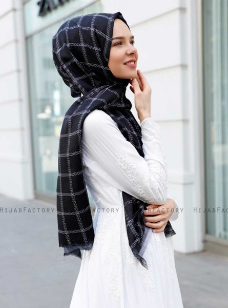 Betulle - Hijab à Motifs Noir - Sal Evi