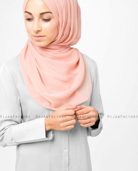 Cameo Rose - Gammelrosa Poly Chiffon Hijab 5RA32a