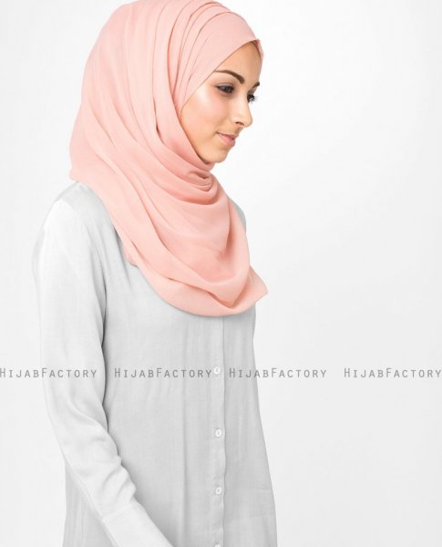 Cameo Rose - Gammelrosa Poly Chiffon Hijab 5RA32b