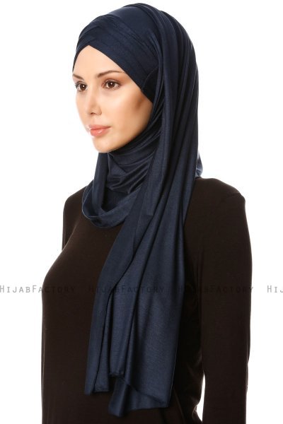 Cansu - Hijab 3X Jersey Bleu Marin