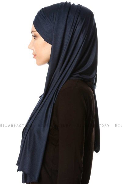 Cansu - Hijab 3X Jersey Bleu Marin