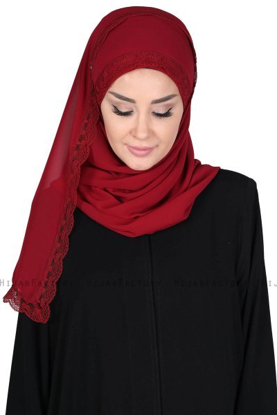 Carin - Hijab Chiffon Pratique Bordeaux