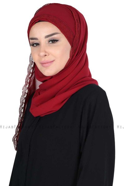 Carin - Hijab Chiffon Pratique Bordeaux