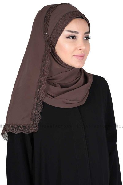 Carin - Hijab Chiffon Pratique Marron