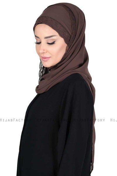 Carin - Hijab Chiffon Pratique Marron