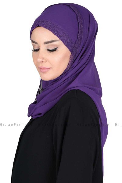 Carin - Hijab Chiffon Pratique Violet