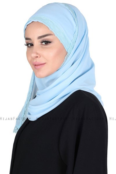 Carin - Hijab Chiffon Pratique Bleu Clair