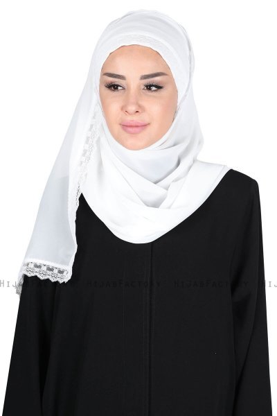 Carin - Hijab Chiffon Pratique Blanc Cassé